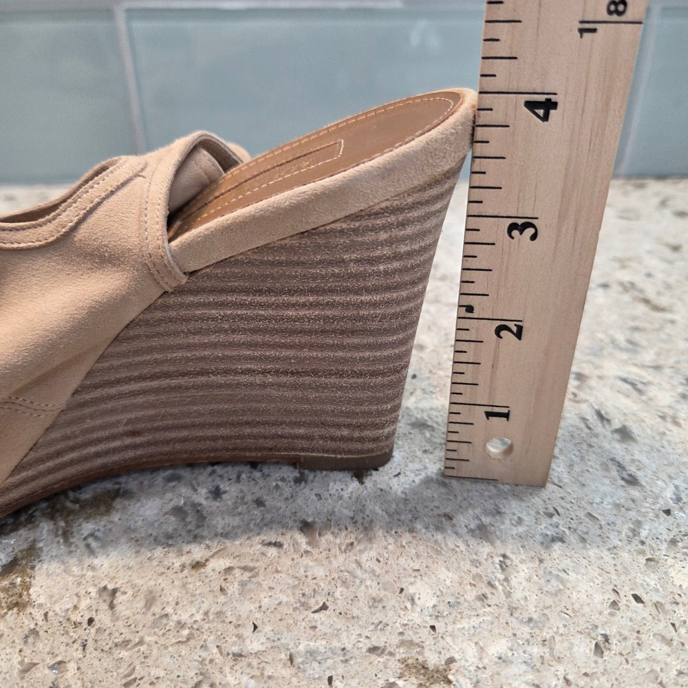 Aquazzura Firenze Tan Suede Lace Up Wedge Sandals Peep Toe‎  38 Made in Italy - Picture 2 of 14
